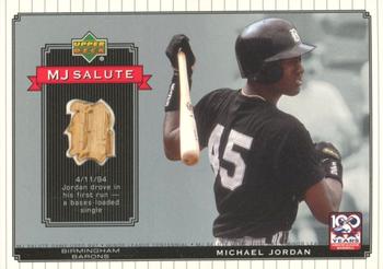 2001 Upper Deck Minors Centennial - MJ Game Bat #MJ-B4 Michael Jordan