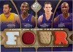 2009-10 SP Game Used - 4 on 4 Fabrics 65 #NNO Jordan Farmar / Kobe Bryant / Luke Walton / Lamar Odom / Steve Nash / Jared Dudley / Amare Stoudemire / Shaquille O'Neal MEM, SN65