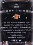2008-09 UD Black - All-Star Autographs White #AS-KB Kobe Bryant AU, SN1