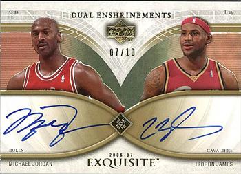2006-07 Upper Deck Exquisite Collection - Dual Enshrinements #DEX-JJ Michael Jordan / LeBron James