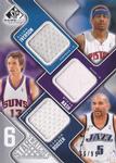 2009-10 SP Game Used - Six Star Swatches #NNO Allen Iverson / Steve Nash / Carlos Boozer / David West / Yao Ming / Kobe Bryant MEM, SN99