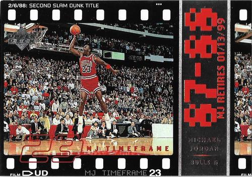 1999 Upper Deck Michael Jordan Retirement Set #4 Michael Jordan - 1987-88: Second Slam Dunk Title