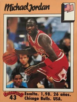 1989 Hobby Press Spain 100 Gigantes del Basket Mundial Stickers #43 Michael Jordan