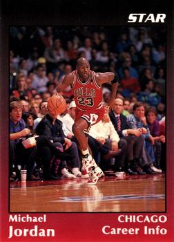 1991 Star Michael Jordan (Unlicensed) - Black / Red Border Glossy #4 Michael Jordan - Career Info