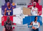 2004-05 SP Authentic - Fabrics Quad #AF4-BJJH Kobe Bryant / LeBron James / Michael Jordan / Dwight Howard MEM, SN10