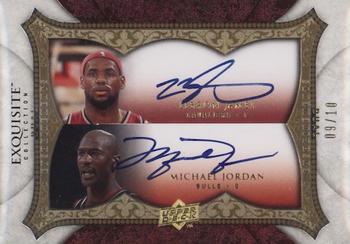 2007-08 Upper Deck Exquisite Collection - Enshrinements Dual #DEN-ML Michael Jordan / LeBron James