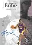 2001-02 Upper Deck MVP - Authentic Kobe #KBA2 Kobe Bryant AU, SN100