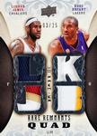 2008-09 Upper Deck Premier - Rare Remnants Quad Patch #RR4-BJ LeBron James / Kobe Bryant MEM, SN25