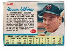 1962 Post Canadian #85 Harmon Killebrew