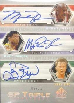 2004-05 SP Authentic - Signatures Triple #SP3-JJB Michael Jordan / Magic Johnson / Larry Bird