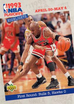 1993-94 Upper Deck #180 First Round: Bulls 3, Hawks 0