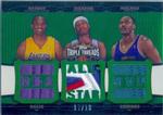 2006-07 Topps Triple Threads - Relics Combos Emerald #TTRC-44 Kobe Bryant / Allen Iverson / Karl Malone MEM, SN18