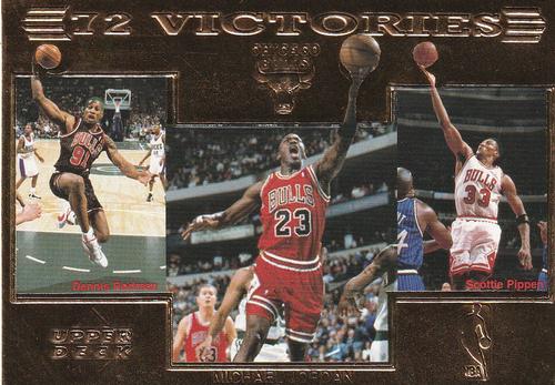 1996 Upper Deck Authenticated Chicago Bulls 72 Victories 22K Gold #NNO Chicago Bulls - 72 Victories