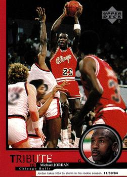 1999 Upper Deck Tribute to Michael Jordan #1 Michael Jordan (Rookie season 11/30/84)