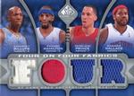 2009-10 SP Game Used - 4 on 4 Fabrics #NNO Chauncey Billups / Richard Hamilton / Tayshaun Prince / Rasheed Wallace / Kobe Bryant / Luke Walton / Karl Malone / Shaquille O'Neal MEM, SN99