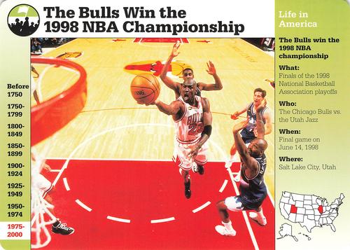 1994-01 Grolier Story of America Cards #123.10 The Bulls Win the 1998 NBA Championship