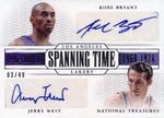 2013-14 Panini National Treasures - Spanning Time Dual Signatures #ST-KJ Kobe Bryant / Jerry West AU, SN49