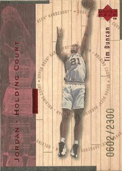 1998 Upper Deck Hardcourt - Jordan Holding Court Red #J24 Tim Duncan / Michael Jordan