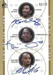 2000-01 SP Authentic - Sign of the Times Triple #KB/KG/KM Kobe Bryant / Kevin Garnett / Kenyon Martin AU, SN25