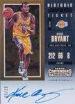 2017-18 Panini Contenders - Historic Rookie Playoff Ticket #HRT-KB Kobe Bryant AU, SN25
