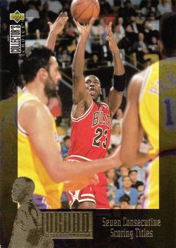 1995-96 Collector's Choice English II - The Jordan Collection #JC1 Michael Jordan - Seven Consecutive Scoring Titles