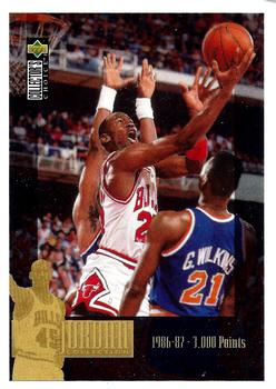 1995-96 Collector's Choice European Stickers - Michael Jordan #MJ2 Michael Jordan / 1986-87 3,000 Points