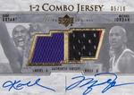 2003-04 UD Glass - One-Two Combo Autographs #KBMJ Kobe Bryant / Michael Jordan AU, MEM, SN10