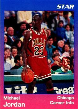 1991 Star Michael Jordan (Unlicensed) - Blue / Red Border #4 Michael Jordan - Career Info