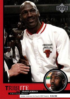 1999 Upper Deck Tribute to Michael Jordan #22 Michael Jordan (Fourth MVP Award 5/21/96)