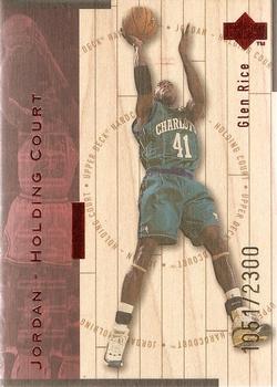 1998 Upper Deck Hardcourt - Jordan Holding Court Red #J3 Glen Rice / Michael Jordan