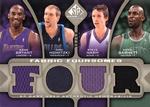 2009-10 SP Game Used - Fabric Foursome 50 #F4-BNGN Kobe Bryant / Dirk Nowitzki / Kevin Garnett / Steve Nash MEM, SN50