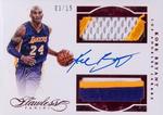 2015-16 Panini Flawless - Dual Patch Autographs Ruby #DPA-KB Kobe Bryant AU, MEM, SN15