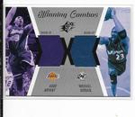 2003-04 SPx - Winning Materials Combos #WC42 Kobe Bryant SP / Michael Jordan MEM