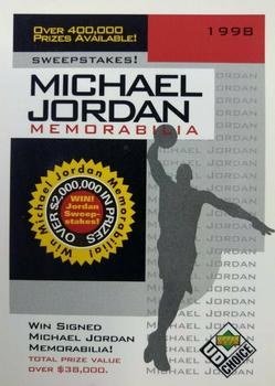 1998-99 UD Choice Preview #SW1 Michael Jordan Memorabilia Sweepstakes