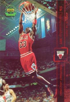 1999 Upper Deck Authenticated - Michael Jordan Championship Jumbo Red #5 Michael Jordan