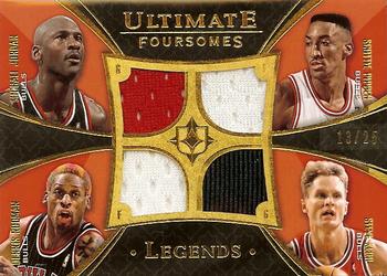 2008-09 Upper Deck Ultimate Collection - Ultimate Foursome Legends Jerseys #UFL-BULL Scottie Pippen / Dennis Rodman / Michael Jordan / Steve Kerr