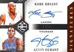 2015-16 Panini Limited - Limited Duos Signatures #LD-SPK Kevin Durant / Kobe Bryant AU, SN10