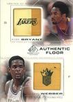 2000-01 SP Game Floor - Authentic Floor Combos #C14 Kobe Bryant / Chris Webber MEM