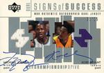 2002-03 Upper Deck Championship Drive - Signs of Success Dual Jersey #MJ/KB Michael Jordan / Kobe Bryant AU, MEM, SN25