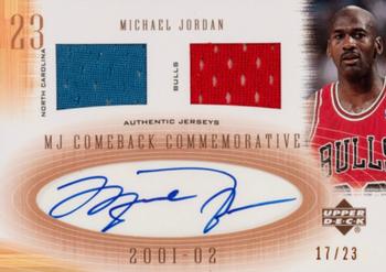 2001-02 Upper Deck MJ's Back - Jerseys Dual Autographs #CCDA1 Michael Jordan - UNC / Bulls