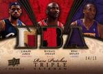 2008-09 Upper Deck Premier - Rare Patch Triple #RPT-JBJ LeBron James / Michael Jordan / Kobe Bryant MEM, SN15