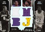 2006-07 UD Black - Jerseys Dual #DJ-BJ Kobe Bryant / Magic Johnson MEM, SN50
