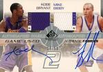 2003-04 SP Game Used - Authentic Fabrics Dual Autographs #KB/MB-AJ Kobe Bryant / Mike Bibby AU, MEM, SN50