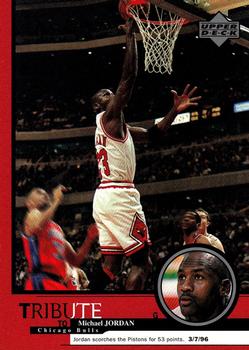 1999 Upper Deck Tribute to Michael Jordan #24 Michael Jordan (Scorches Pistons for 53 points 3/7/96)