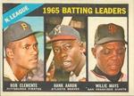 1966 Topps Venezuelan #215 National League 1965 Batting Leaders (Bob Clemente / Hank Aaron / Willie Mays) LL