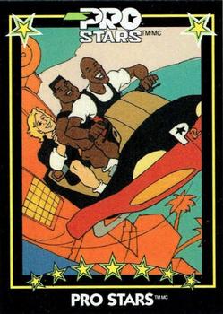 1991 Pro Stars Cartoon Show #NNO Pro Stars - Gretzky, Jackson & Jordan in air vehicle