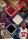2009-10 SP Game Used - Six Star Swatches 65 #NNO LeBron James / Kobe Bryant / Rasheed Wallace / Kevin Garnett / Tim Duncan / Jason Kidd MEM, SN65