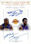 2012-13 Panini National Treasures - Champions Signatures Combos #20 Kobe Bryant / Shaquille O'Neal AU, SN15