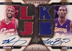 2008-09 Upper Deck Premier - Head to Head Autographs Jerseys #H2H-BJ LeBron James / Kobe Bryant AU, MEM, SN25