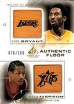 2000-01 SP Game Floor - Authentic Floor Combos Gold #C13 Kobe Bryant / Allen Iverson MEM, SN100
